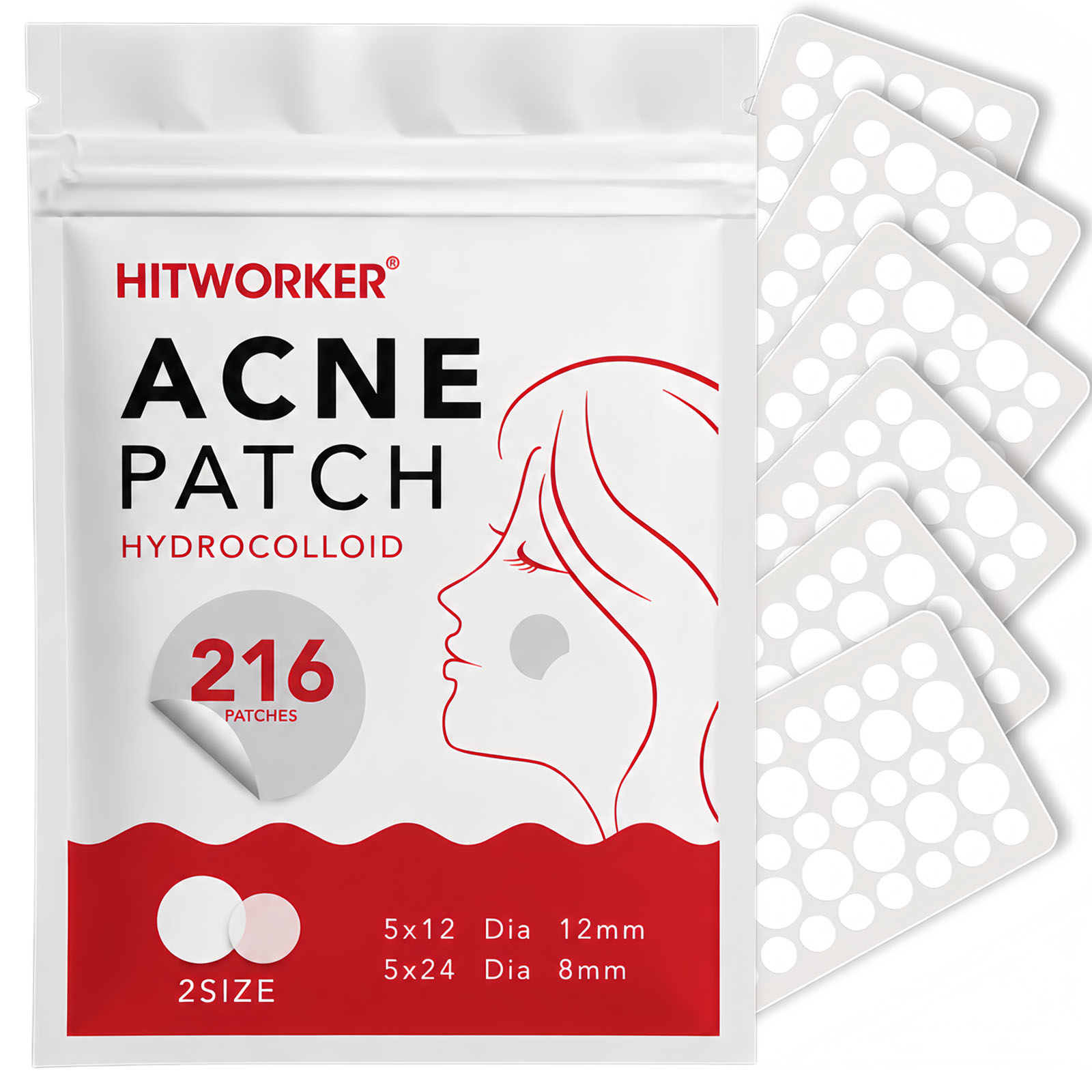 Peptide Neck Cream - 216pcs Hydrocolloid Pimple Patches, 2 Sizes