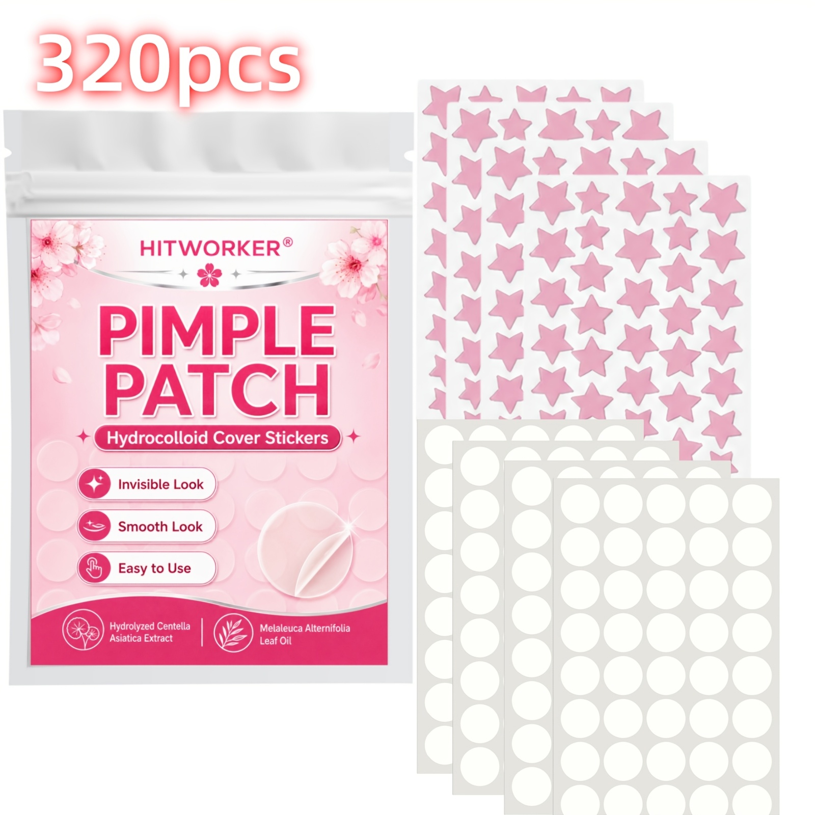 320PCS Invisible Hydrocolloid  - огляд і ціна Hydrocolloid Acne Patch