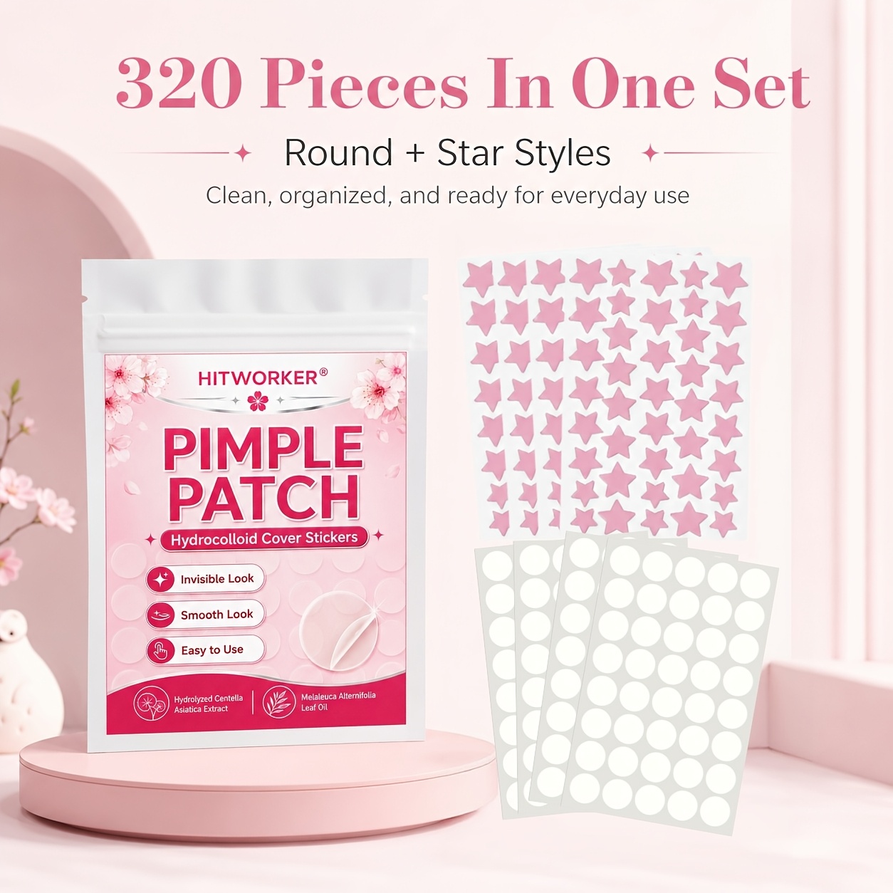 320PCS Invisible Hydrocolloid  - огляд і ціна Hydrocolloid Acne Patch