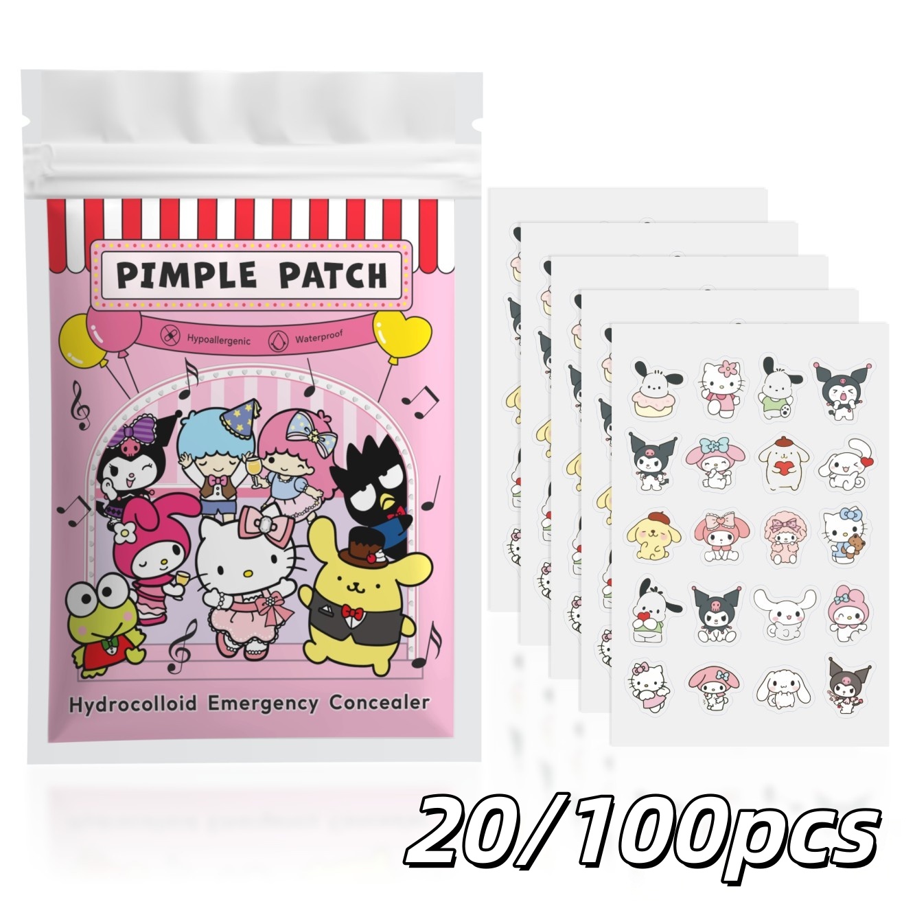 20/100pcs Hello Kitty Hydrocol - огляд і ціна Hydrocolloid Acne Patch