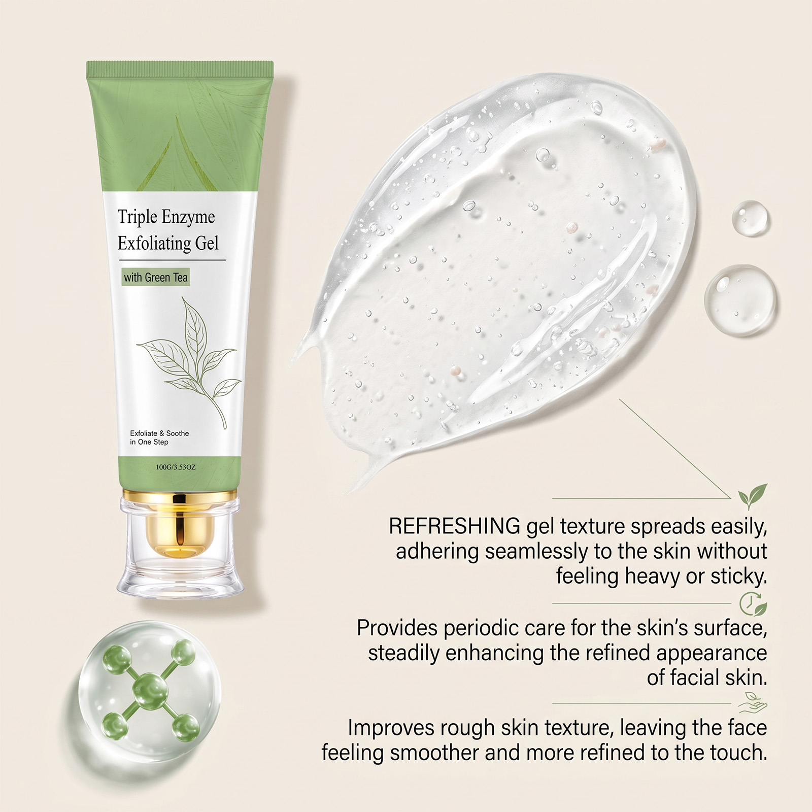Green Tea Exfoliating Gel Deep - огляд і ціна Peptide Neck Cream