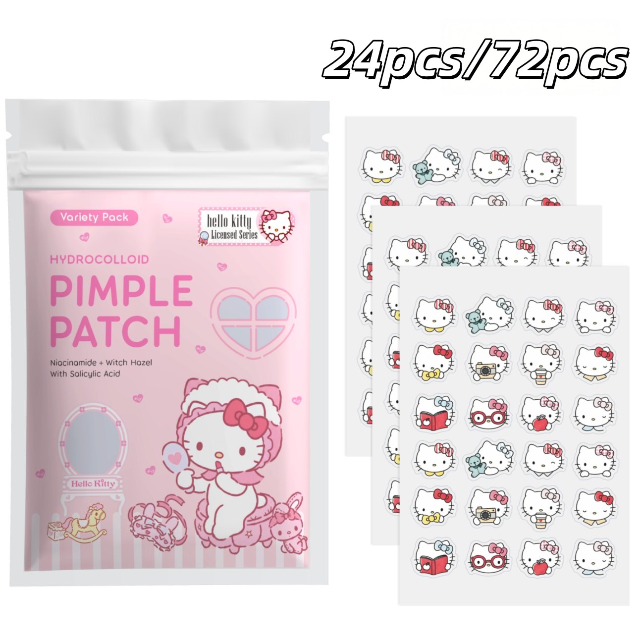 24/72pcs Hello Kitty Hydrocoll - огляд і ціна Hydrocolloid Acne Patch
